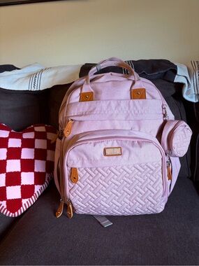 BabbleRoo Pink Diaper Bag Backpack